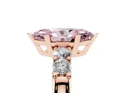 Marquise Five Stone Engagement Ring Setting for a Fancy Pink Lab-Grown Diamond | Rose Gold