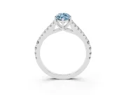 Marquise Graduated Split Shank Engagement Ring Setting for a Fancy Blue Lab-Grown Diamond | Platinum