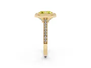 Asscher Cut Halo Engagement Ring Setting for a Fancy Yellow Lab-Grown Diamond | Yellow Gold - Design NV-24721