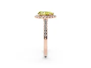 Pear-Shaped Halo Engagement Ring Setting for a Fancy Yellow Lab-Grown Diamond | Pave Shoulders | Rose Gold