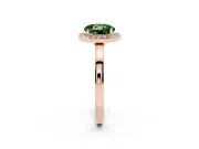 Fancy Green Round Cut Diamond Halo Ring Set in Rose gold with Solitaire Band and Prong Setting