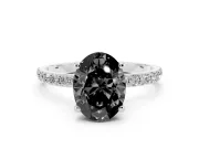 Oval Pave Solitaire Engagement Ring Setting | Platinum