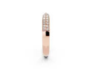 Round Diamond Pavé Eternity Band Set in Rose gold with Milgrain Edging