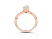 Marquise Cut Diamond Solitaire Ring Set in Rose gold with Twisted Band and Bead Prong Setting