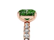 Radiant Cut Pavé Engagement Ring Setting for a Fancy Green Lab-Grown Diamond | Rose Gold