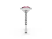 Radiant Cut Halo Engagement Ring Setting for a Fancy Pink Lab-Grown Diamond | Sterling Silver - Design NV-24721