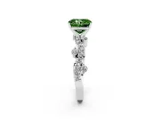 Fancy Green Radiant Cut Diamond Solitaire Twisted Band Set in Silver with Pavé Setting