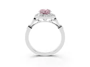 Oval Halo Engagement Ring Setting for a Fancy Pink Lab-Grown Diamond | Bezel Stations | Platinum