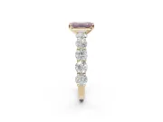 Emerald Cut Engagement Ring Setting for a Fancy Pink Lab-Grown Diamond | Yellow Gold - Design NV-24455
