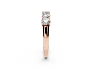Five-Stone Round Diamond Wedding Band Set in Rose gold with Prong Setting