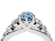 Marquise Engagement Ring Setting for a Fancy Blue Lab-Grown Diamond | Sterling Silver - Design NV-24646