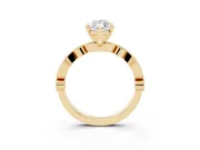 Marquise Vintage Milgrain Solitaire Engagement Ring Setting | Bezel Accents | Yellow Gold