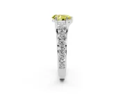 Pear-Shaped Graduated Engagement Ring Setting for a Fancy Yellow Lab-Grown Diamond | Platinum