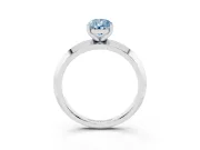 Pear-Shaped Knife-Edge Engagement Ring Setting for a Fancy Blue Lab-Grown Diamond | White Gold