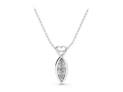Round Lab-Grown Diamond Infinity Heart Pendant Necklace | Vertical Stone Row | Sterling Silver