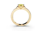Emerald Cut Half Bezel Engagement Ring Setting for a Fancy Yellow Lab-Grown Diamond | Channel Band | Yellow Gold