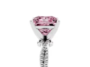 Princess Cut Twisted Solitaire Engagement Ring Setting for a Fancy Pink Lab-Grown Diamond | Platinum