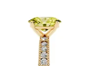 Oval Vintage Pavé Engagement Ring Setting for a Fancy Yellow Lab-Grown Diamond | Yellow Gold