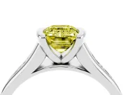 Emerald Cut Half Bezel Engagement Ring Setting for a Fancy Yellow Lab-Grown Diamond | Platinum