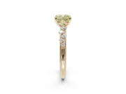 Cushion Cut Graduated Solitaire Engagement Ring Setting for a Fancy Yellow Lab-Grown Diamond | Yellow Gold