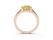 Heart-Shaped Petal Halo Engagement Ring Setting for a Fancy Yellow Lab-Grown Diamond | Rose Gold