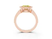 Heart-Shaped Milgrain Halo Engagement Ring Setting for a Fancy Yellow Lab-Grown Diamond | Rose Gold
