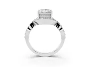 Princess Cut Infinity Twist Pavé Engagement Ring Setting | Crossover Ribbons | Platinum