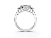 Pear-Shaped Halo Engagement Ring Setting for a Fancy Green Lab-Grown Diamond | Graduated Channel Band | Sterling Silver