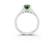 Emerald Cut Half Bezel Engagement Ring Setting for a Fancy Green Lab-Grown Diamond | Platinum