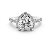 Heart-Shaped Halo Pavé Engagement Ring Setting | Single Row Shoulders | White Gold