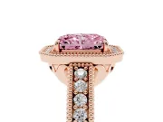 Radiant Cut Halo Engagement Ring Setting for a Fancy Pink Lab-Grown Diamond | Rose Gold