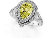 Pear-Shaped Halo Engagement Ring Setting for a Fancy Yellow Lab-Grown Diamond | White Gold - Design NV-24799