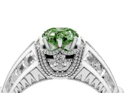 Pear-Shaped Vintage Milgrain Engagement Ring Setting for a Fancy Green Lab-Grown Diamond | Hidden Halo | Platinum