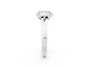 Radiant Cut Halo Engagement Ring Setting | Knife-Edge Band | Platinum