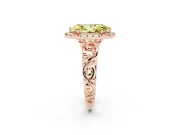 Marquise Filigree Halo Engagement Ring Setting for a Fancy Yellow Lab-Grown Diamond | Rose Gold
