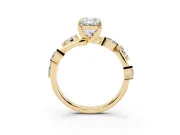 Radiant Cut Twisted Vine Engagement Ring Setting | Marquise Side Stones | Yellow Gold