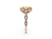 Marquise Milgrain Halo Engagement Ring Setting for a Fancy Yellow Lab-Grown Diamond | Graduated Shoulders | Rose Gold