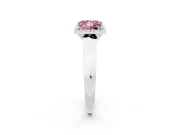 Princess Cut Halo Engagement Ring Setting for a Fancy Pink Lab-Grown Diamond | Knife-Edge Band | Sterling Silver