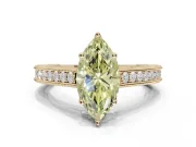 Marquise Vintage Engagement Ring Setting for a Fancy Yellow Lab-Grown Diamond | Yellow Gold - Design NV-24644