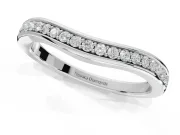 Round Lab-Grown Diamond Contoured Pavé Wedding Band | Smooth Polished Edges | Platinum