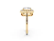 Radiant Cut Halo Engagement Ring Setting | Polished Halo Rim | Yellow Gold