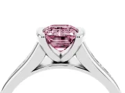 Emerald Cut Half Bezel Engagement Ring Setting for a Fancy Pink Lab-Grown Diamond | Platinum
