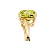 Fancy Yellow Princess Cut Diamond Solitaire Twist Band Ring Set in Yellow gold with Prong Setting