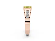 Emerald Cut Channel-Set Engagement Ring Setting for a Fancy Yellow Lab-Grown Diamond | Rose Gold