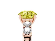 Round Five Stone Engagement Ring Setting for a Fancy Yellow Lab-Grown Diamond | Rose Gold