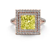 Princess Cut Halo Engagement Ring Setting for a Fancy Yellow Lab-Grown Diamond | Rose Gold - Design NV-24799