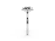 Princess Cut Halo Engagement Ring Setting for a Black Center | Plain Polished Band | White Gold