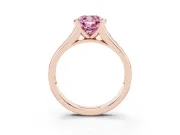 Cushion Cut Half Bezel Engagement Ring Setting for a Fancy Pink Lab-Grown Diamond | Rose Gold