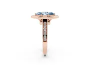 Marquise Rimmed Halo Engagement Ring Setting for a Fancy Blue Lab-Grown Diamond | Rose Gold