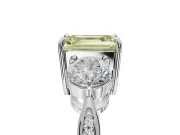 Emerald Cut Engagement Ring Setting for a Fancy Yellow Lab-Grown Diamond | Sterling Silver - Design NV-24901